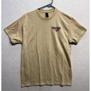 TACOR Beige Short-Sleeve T-Shirt M Gildan DryBlend 50% Cotton/50% Polyester
